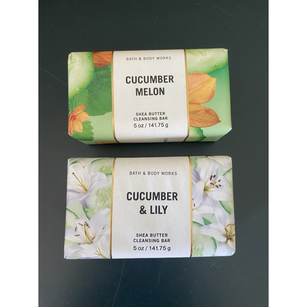 Bath & Body Works Cucumber Shea Butter Cleansing Bar Soap Lot of 2 - New